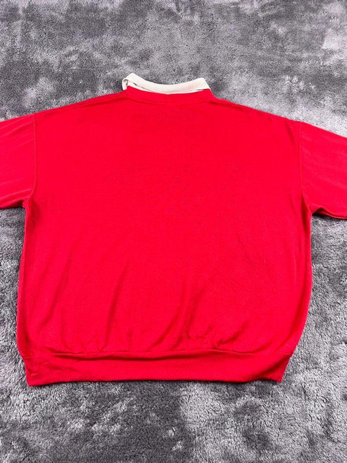 👕 Sweat type polo Noel logo brodé Rouge Taille XXL 👕 - photo numéro 2