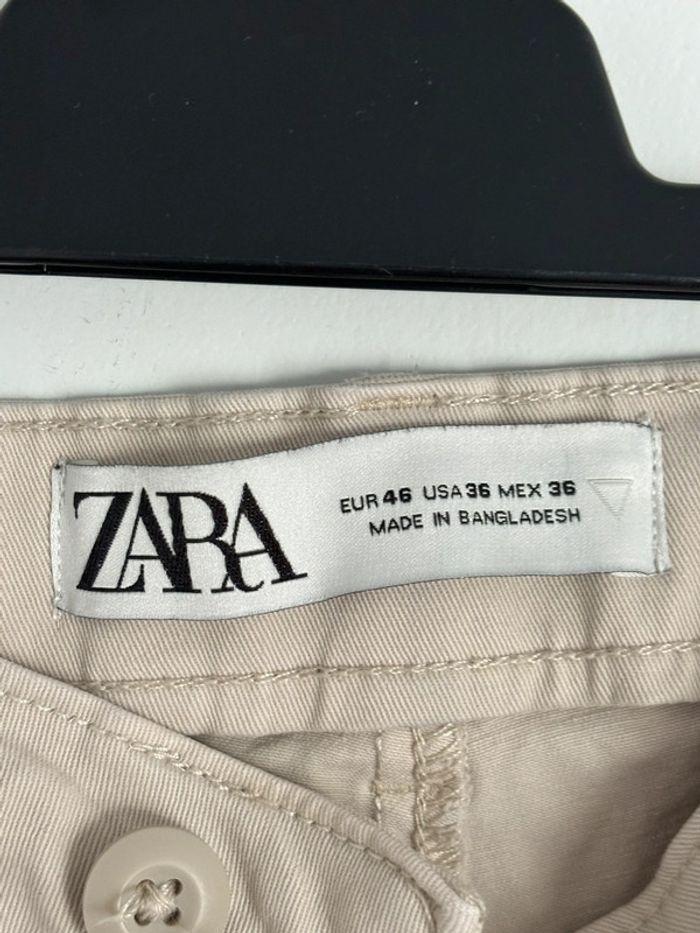 Pantalon cargo beige clair Zara taille 46 - photo numéro 3