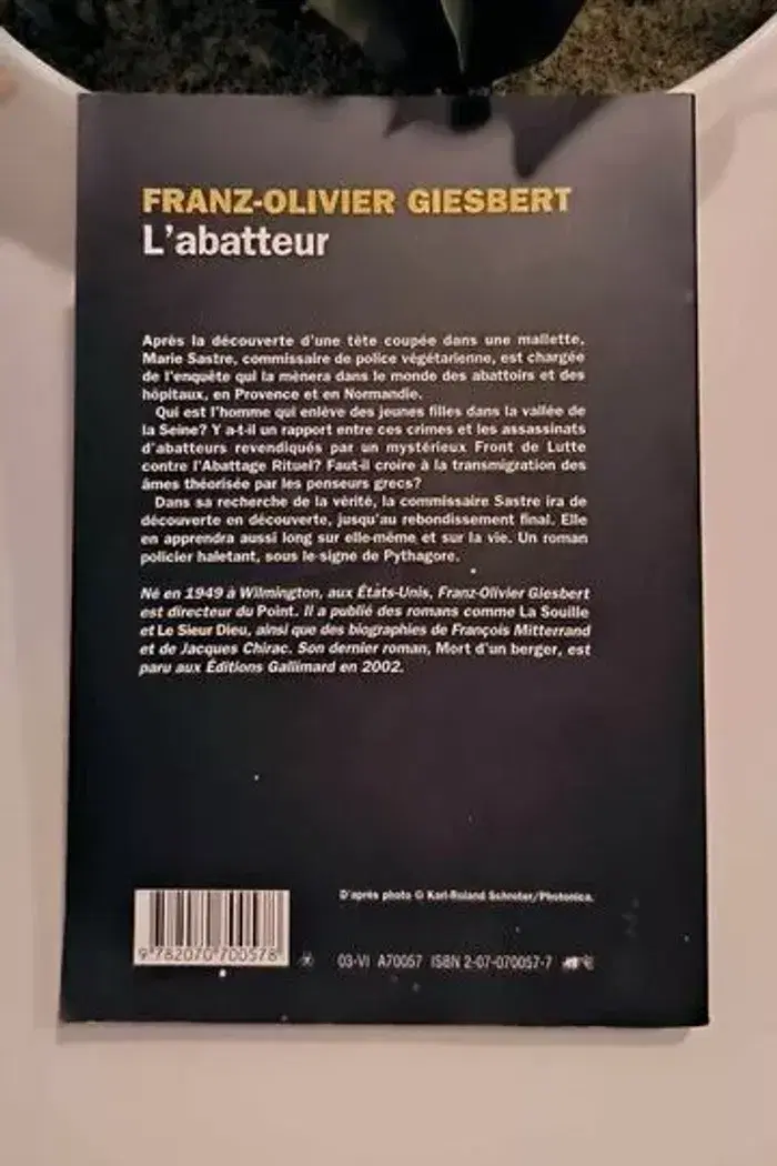 Livre L'abatteur - Giesbert Franz-Olivier en tres bon etat - photo numéro 2