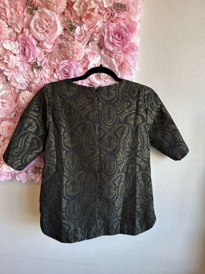 Blouse Monoprix à manches courtes vertes à motifs en taille 36 - photo numéro 4