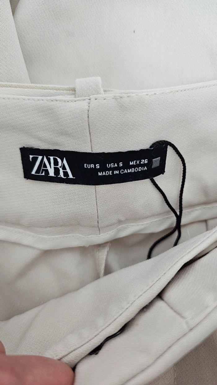 Pantalon tailleur taille haute beige Zara - photo numéro 7