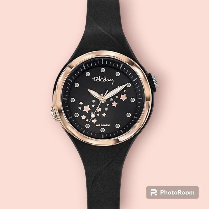 Montre enfant Tekday noire avec étoiles lumineuses - photo numéro 1