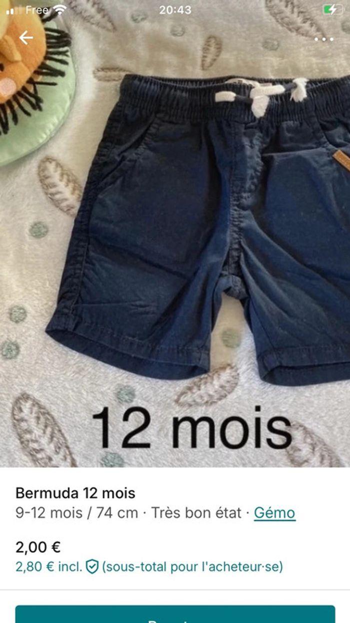 Short 12 mois bébé garçon - photo numéro 2