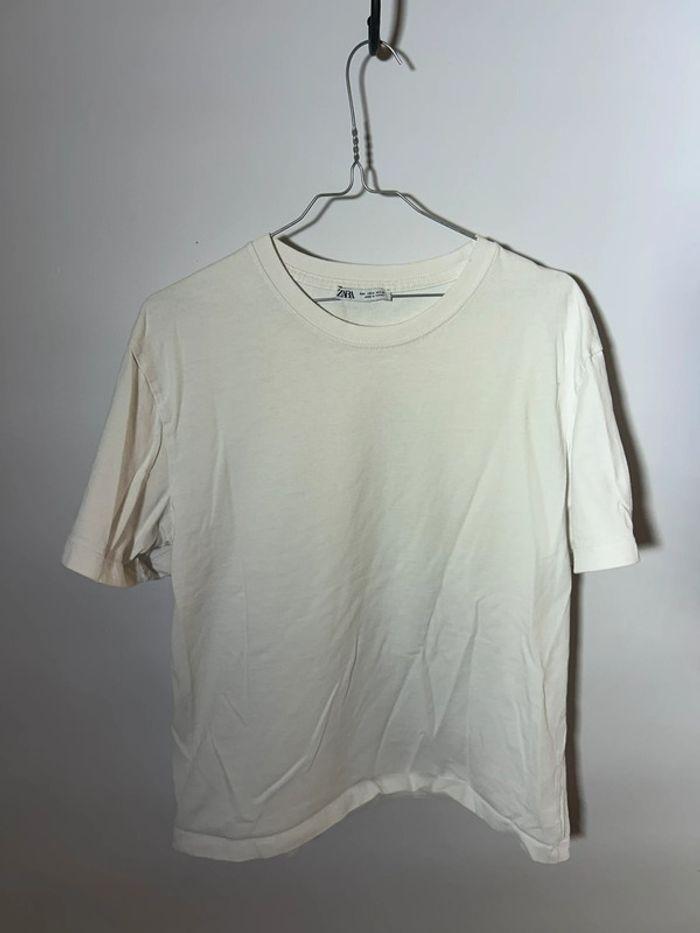 Teeshirt basique blanc Zara homme - photo numéro 1