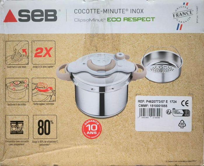 Seb P4624871 Clipso Minut Eco Respect Cocotte-Minute 7.5l. Autocuiseur Induction. 90% Recyclable. Cuisson Rapide. Fabriqué En France - photo numéro 3