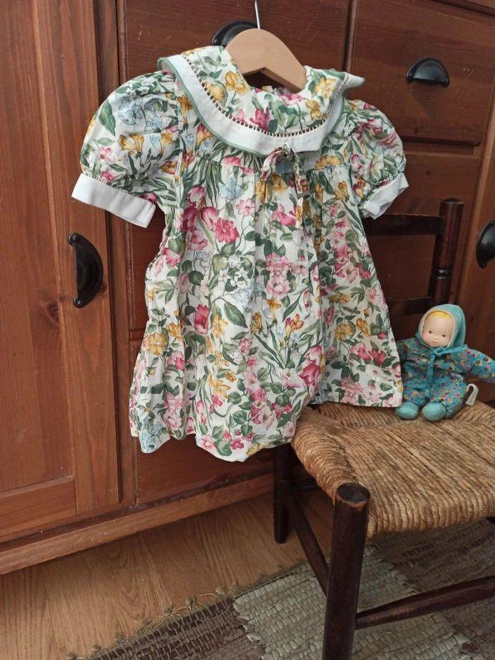 Robe bébé vintage tbe fleurs 3 mois - photo numéro 2