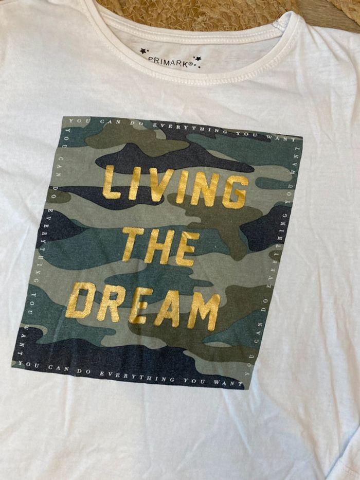 T-shirt manches longues blanc et camouflage 11-12 ans / 152 cm Primark - photo numéro 2