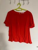 Blouse manches courtes rouge