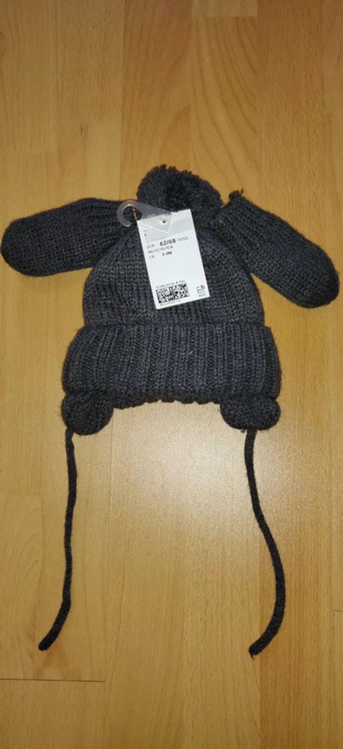 Ensemble bonnet et moufles H&M naissance