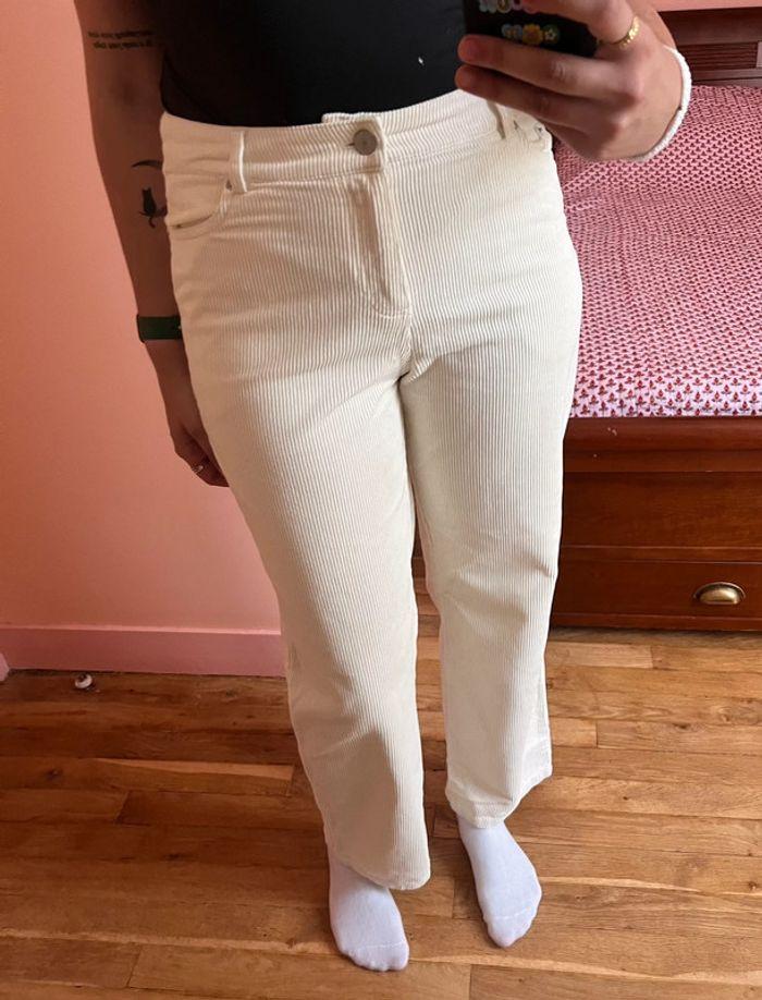 Pantalon velours blanc taille M/38 - photo numéro 1