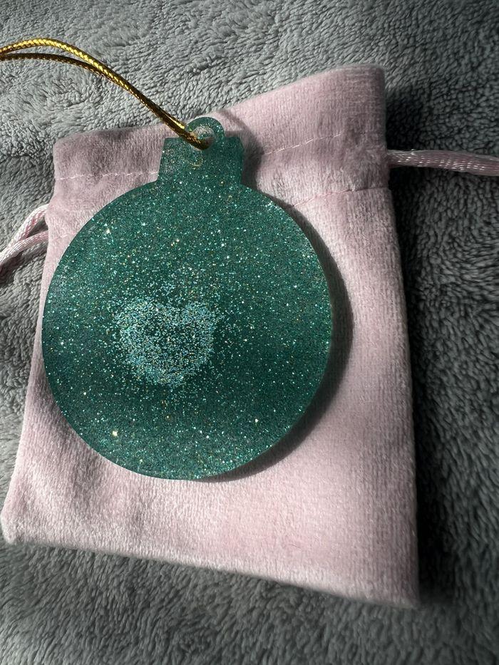 Décoration noël - boule de noël vert foncé - paillettes - photo numéro 4