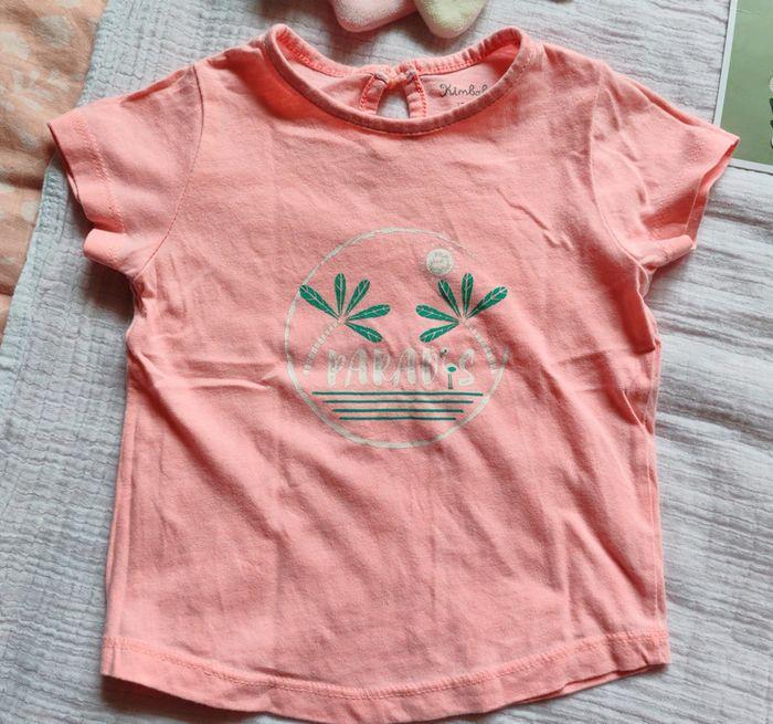 Ensemble t-shirt et pantalon bébé fille DPAM 12 mois - photo numéro 3