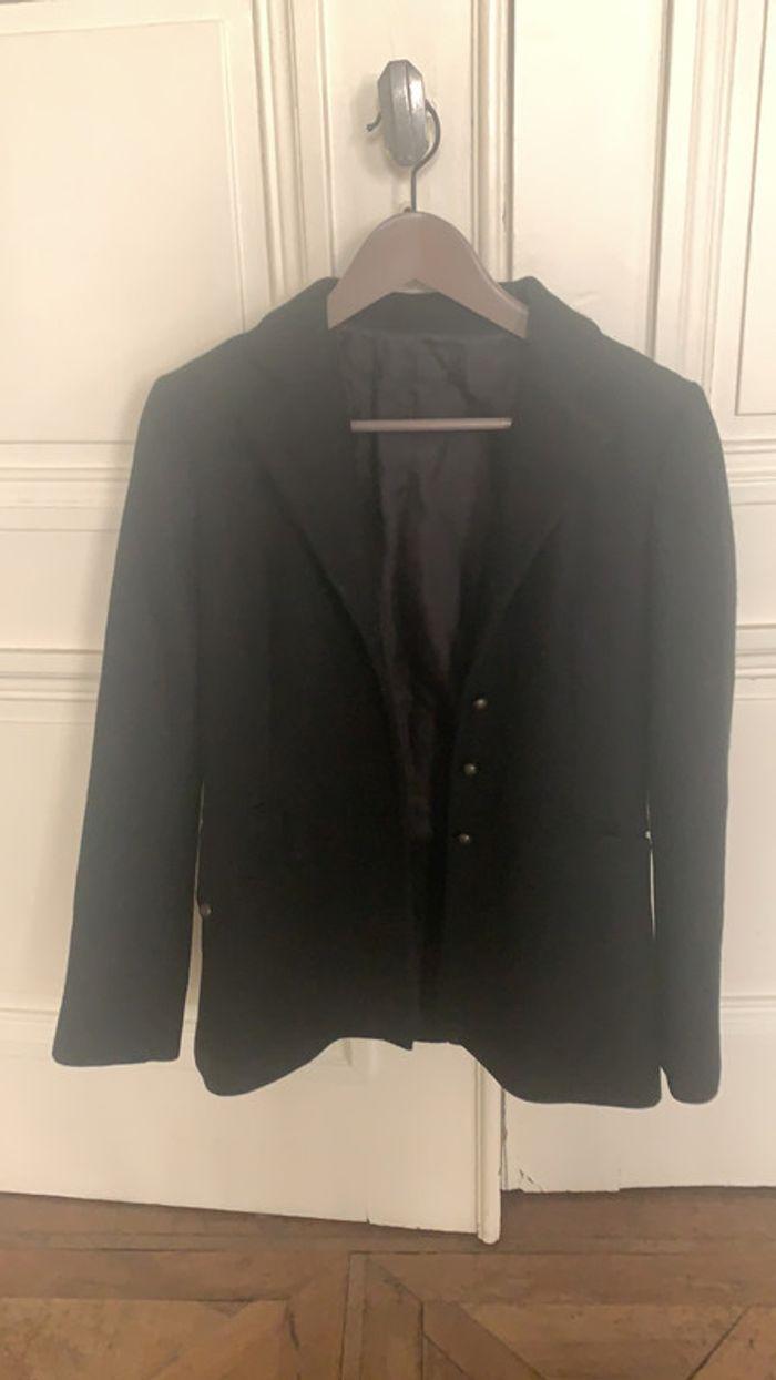 Blazer en laine noir, taille 38, comptoir des cotonniers - photo numéro 2