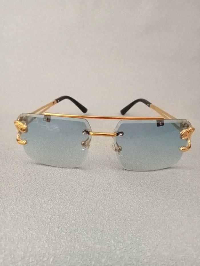 Lunettes de soleil sans cadre bleu pour femmes - photo numéro 1