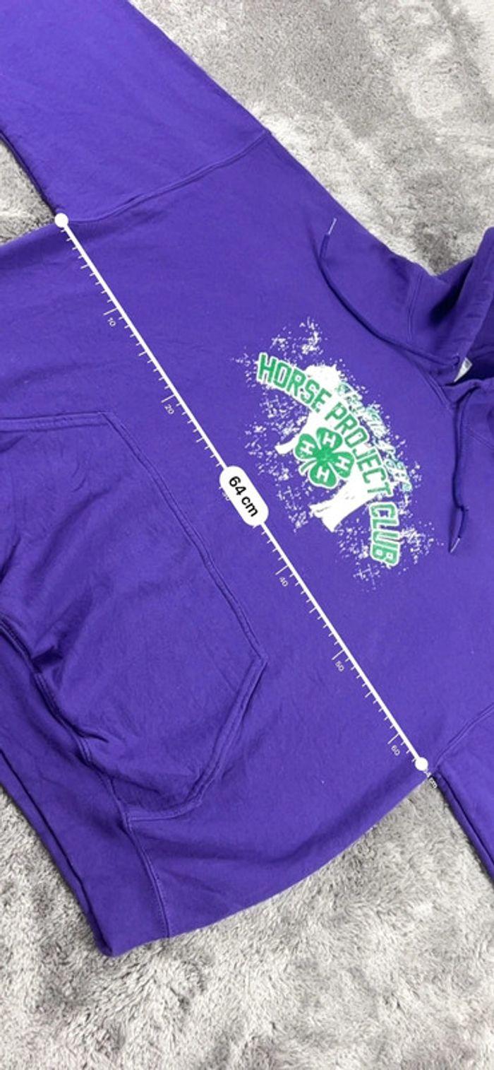 👕 Sweat à capuche Veste University Rare Vintage y2k 90s 2000s Horse Project Club Violet Taille XL 👕 - photo numéro 4