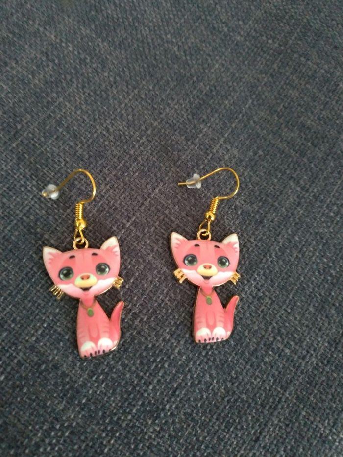 Boucles d'oreilles chat - photo numéro 3