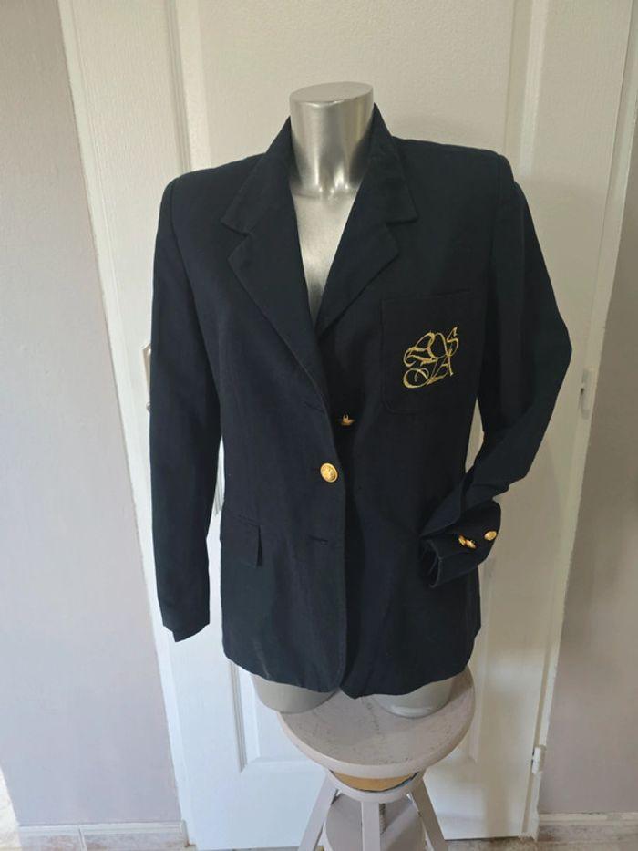 Superbe  Blazer  océan   coton et Lin Taille40 vintage   brodé - photo numéro 19