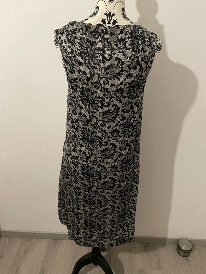 Robe sans manche voile doublé noir à motifs beige la city taille 38 - photo numéro 4