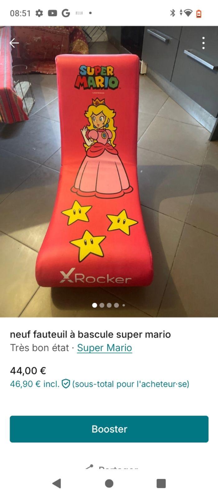 Fauteuil a bascule Mario rose