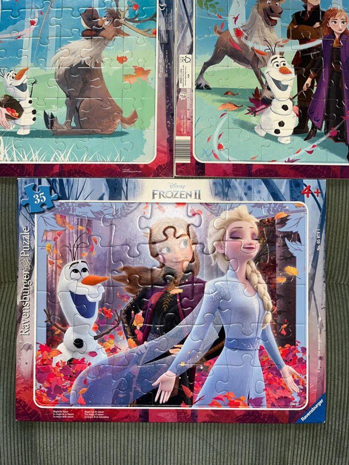 Lot de 3 grands puzzles reine des neiges - photo numéro 2