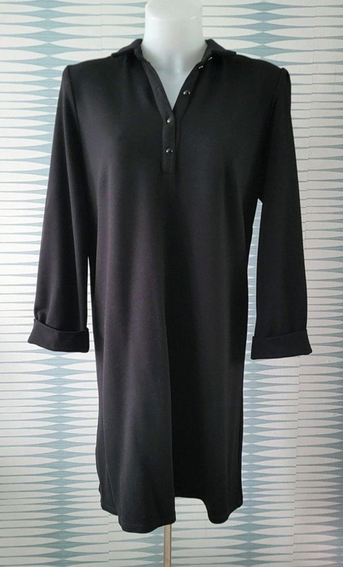 Robe polo noire manches 3/4 Promod taille 44 neuve avec étiquette - photo numéro 2