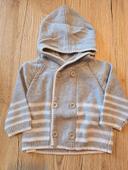 Gilet à capuche gris et blanc 3 mois bébé garçon