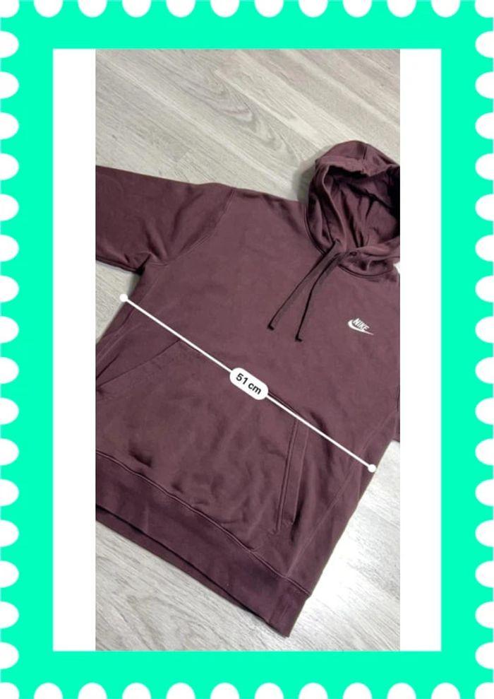 👕 Sweat à capuche Nike logo brodé Marron Taille S 👕 - photo numéro 4