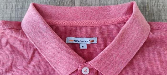 Polo piqué chiné couleur rose marque Spagnolo pour homme taille M - photo numéro 5