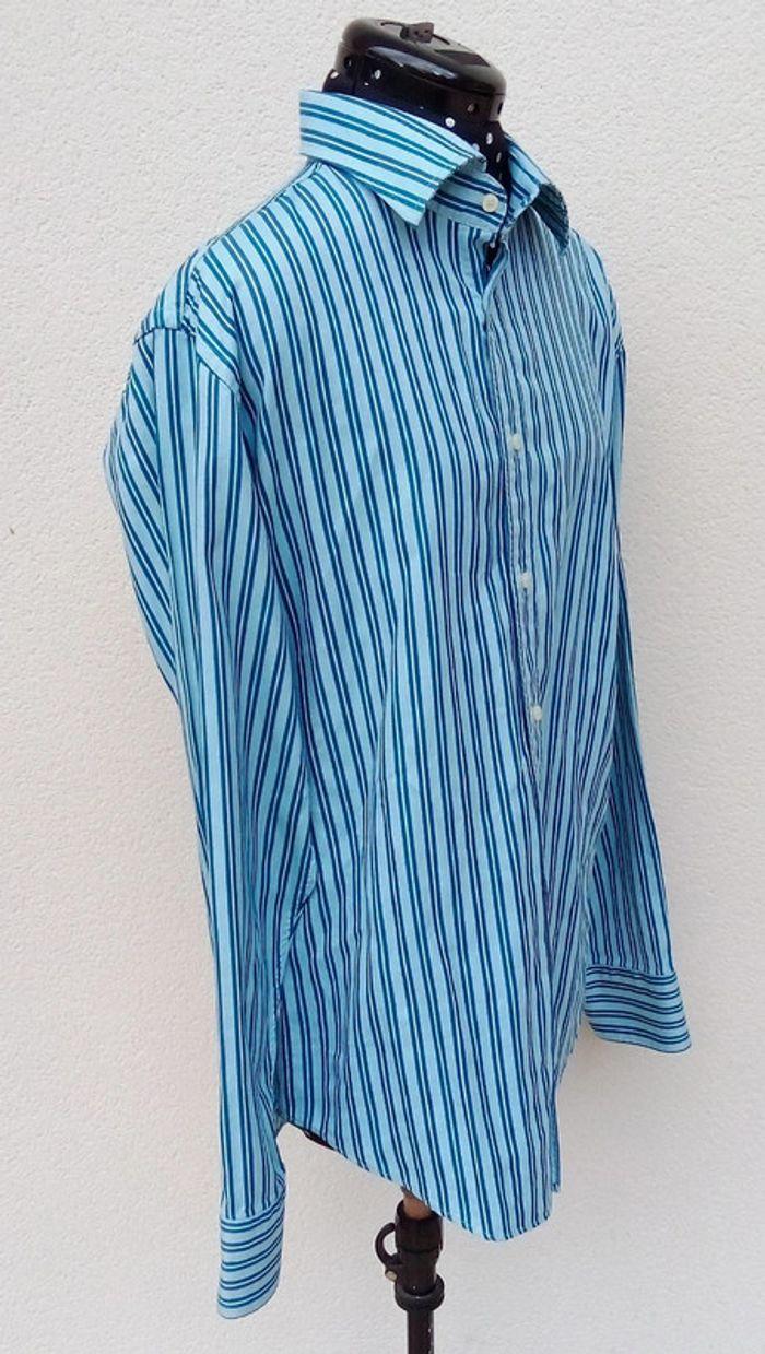 Chemise manches longues Zara Man bleue turquoise taille XL - photo numéro 2