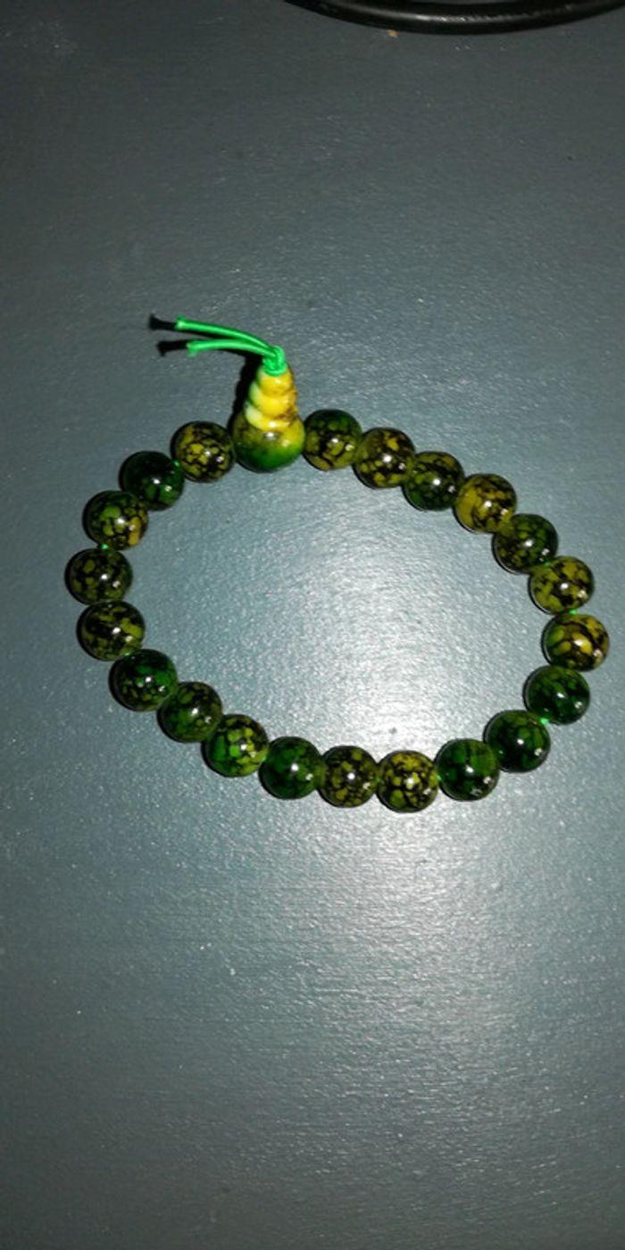 Bracelet perles vertes et jaunes - photo numéro 3