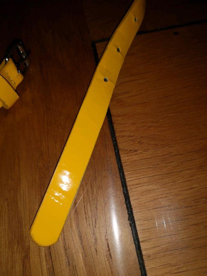 Ceinture jaune vernie 80 cm - photo numéro 2