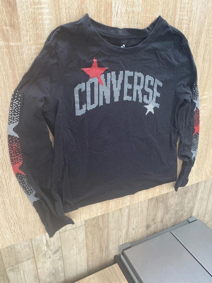 T shirt manches longues converse taille 12 ans - photo numéro 1