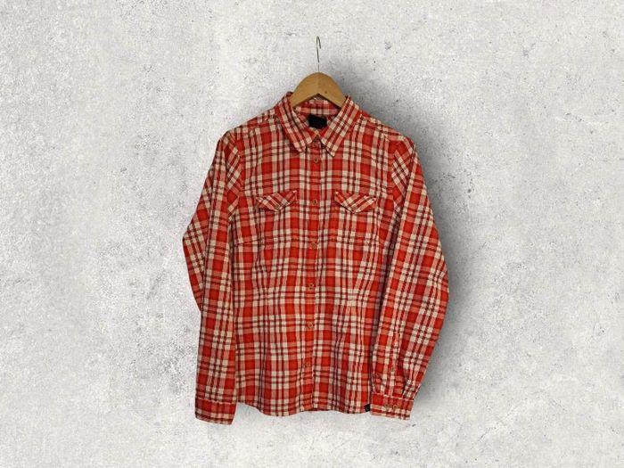 Chemise cintrée a manches longues et carreaux rouge Jack Wolfskin femme taille M - photo numéro 2