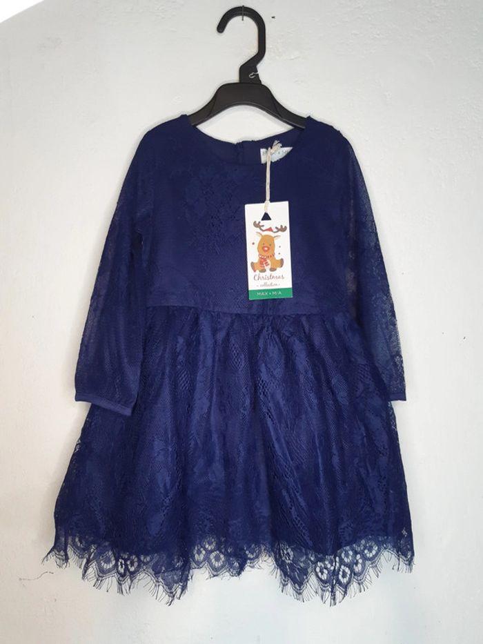 Robe dentelle bleu marine taille Max & Mia 92 cm 2 ans - photo numéro 2