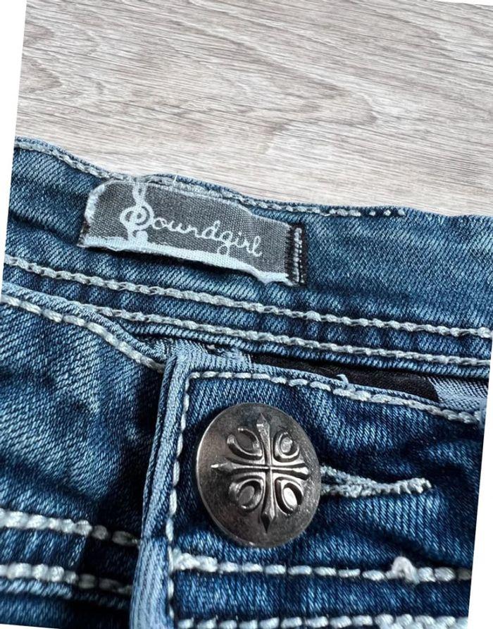 🩳 Short vintage brodé en jean  Bleu Taille XXS 🩳 - photo numéro 9