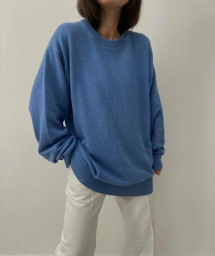 Oversized pull long bleu - photo numéro 1