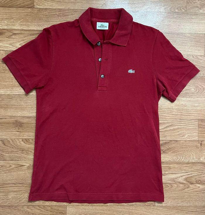 Polo Lacoste rouge bordeaux - photo numéro 1