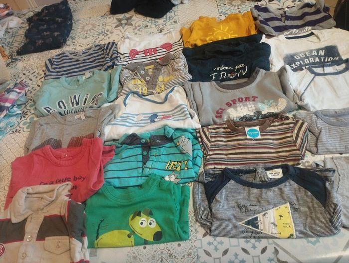 Lot de 20 t-shirts manches longues 12 mois tbe - photo numéro 1