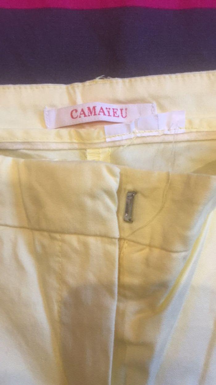 Pantalon chino jaune Camaieu taille 34 - photo numéro 2