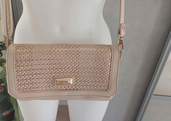 Sac à main fuchsia beige - photo numéro 7