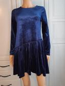 Robe velours éponge bleu scintillant manches longues fille taille 14 ans Lincoln & Sharks