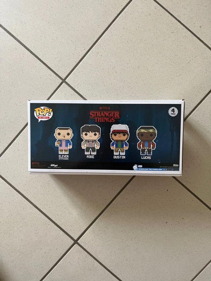 Funko pop stranger things eleven with eggos/Mike/Dustin/Lucas pixel 4 pack boîte scellé - photo numéro 5