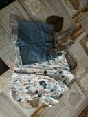 Ensemble short salopette et chemise 12 mois