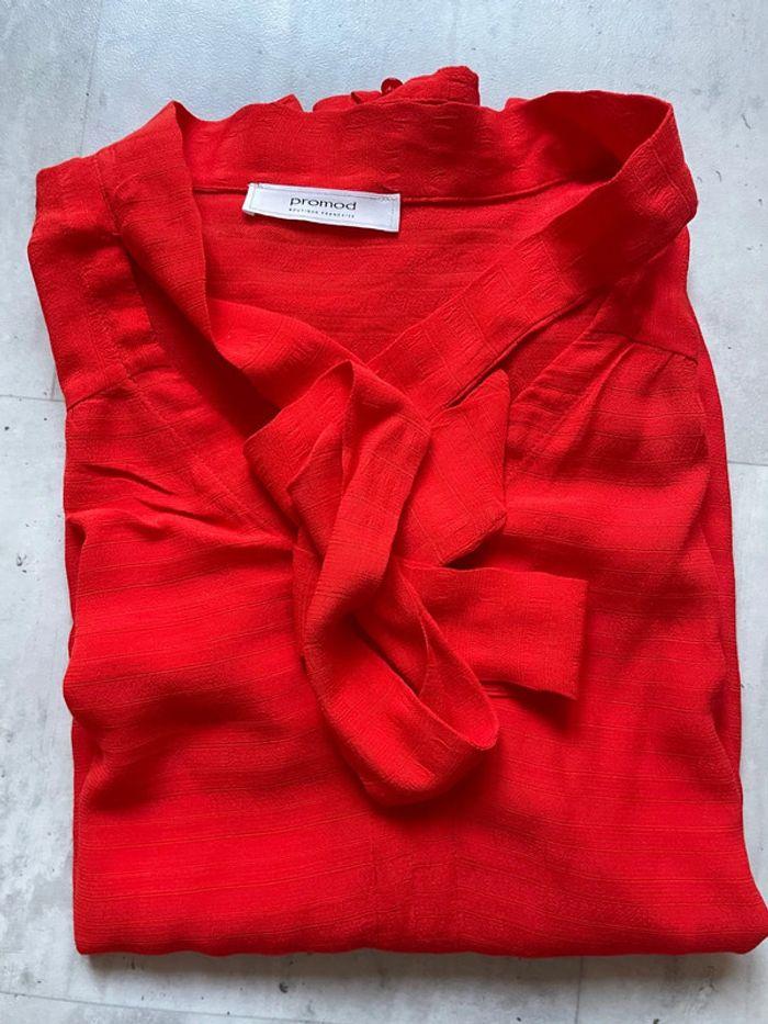 Chemise Promod rouge corail - photo numéro 1