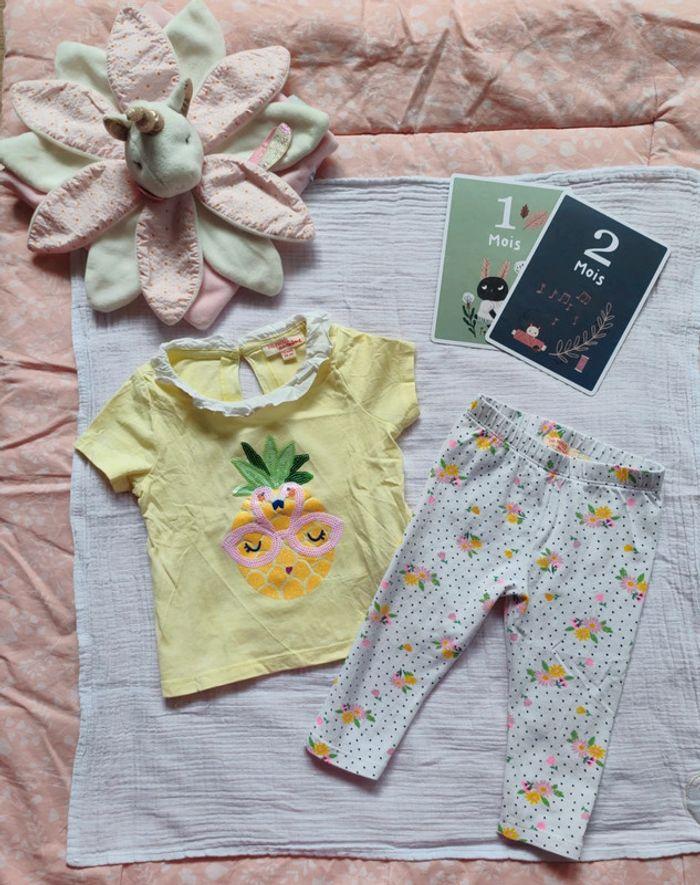 T-shirt et legging bébé fille DPAM 12 mois - photo numéro 1