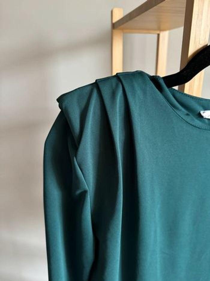 Blouse Mango verte épaulettes Taille S - photo numéro 2