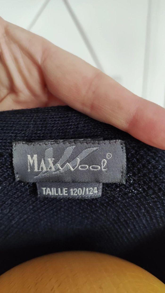 Gilet bleu marine lait Mérinos - photo numéro 2