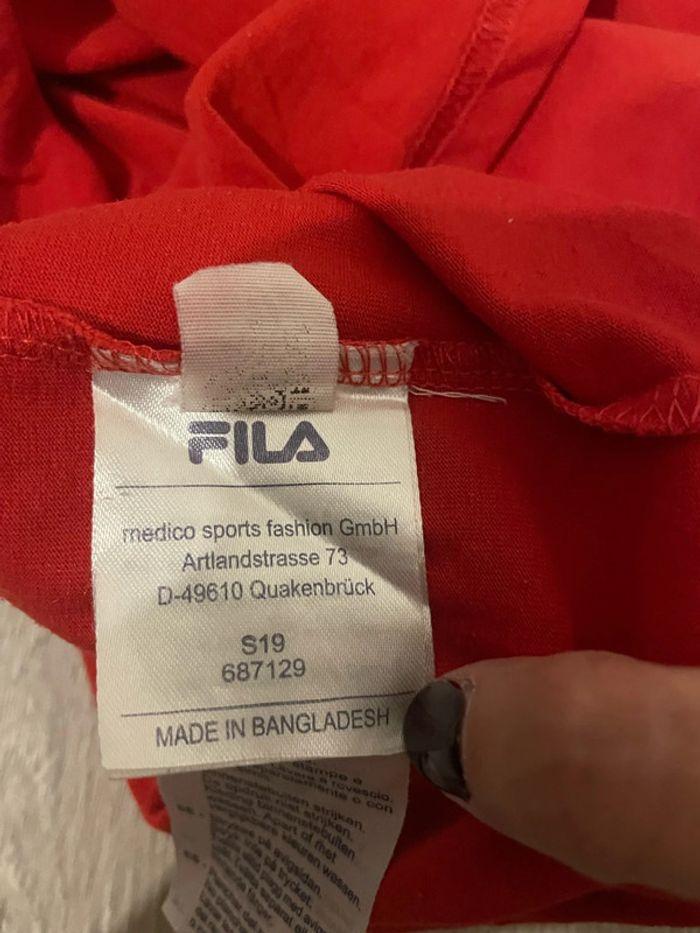 T-shirt à manches courtes col rond rayé blanc rouge bleu fila taille L - photo numéro 4