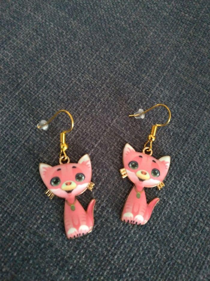 Boucles d'oreilles chat - photo numéro 2