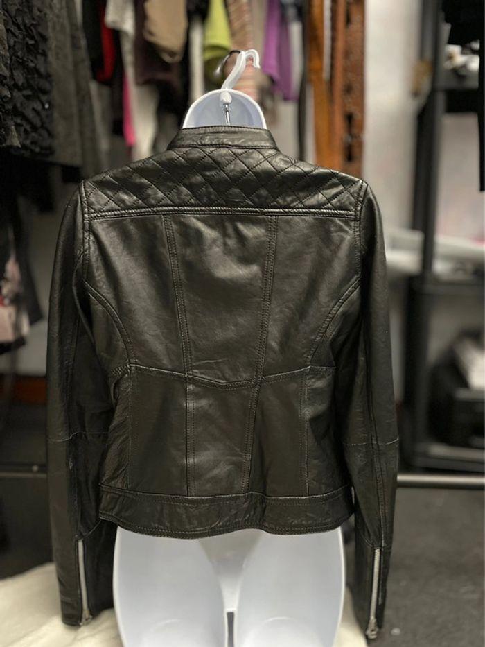 Real leather black biker vest 2000s S - photo numéro 6